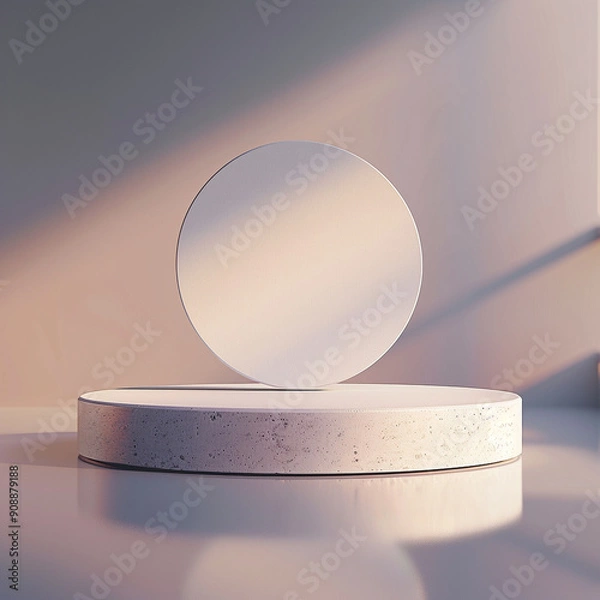 Fototapeta interior of a modern house with close up product display podium