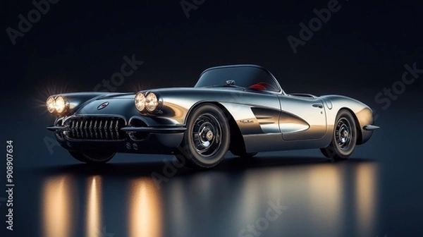 Fototapeta Classic Corvette in a Studio Setting