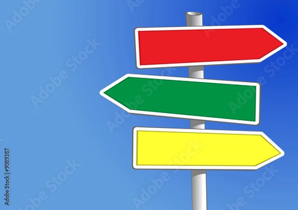 Fototapeta Signpost with three arrows (vector) to add your own text