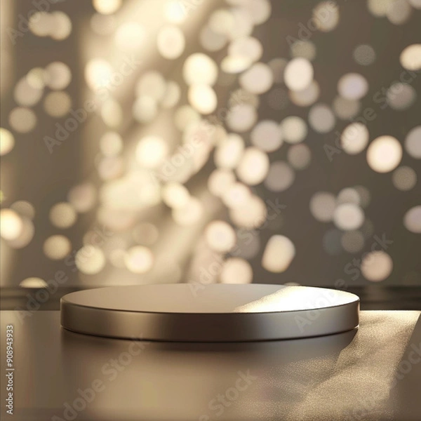 Fototapeta interior of a modern house with close up product display podium