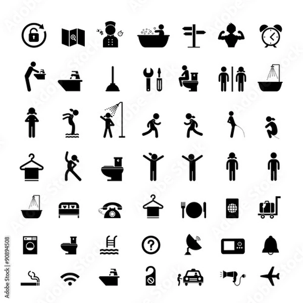 Obraz  hotel and travel icon set