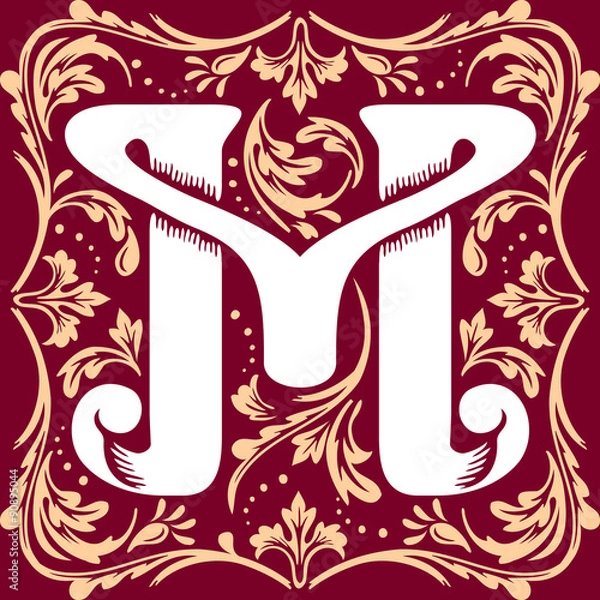Obraz old vintage letter M