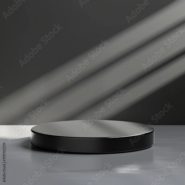 Fototapeta interior of a modern house with close up product display podium