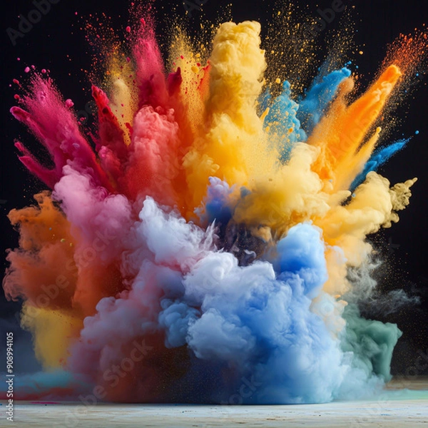 Fototapeta Mixing different colors, color explosion