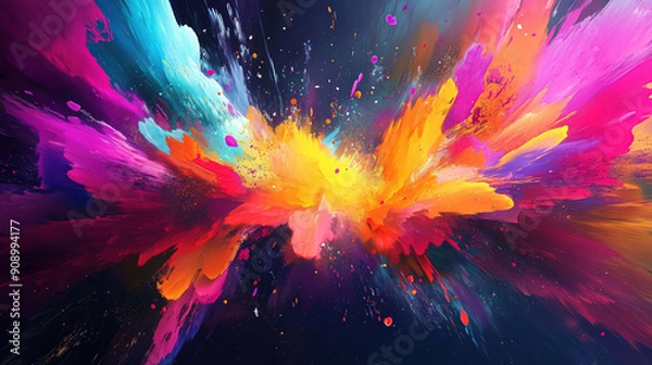 Obraz Mixing different colors, color explosion