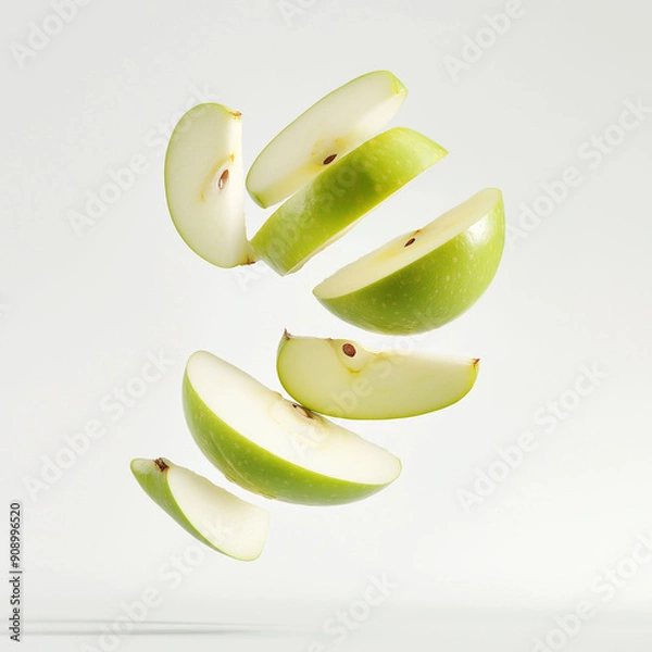 Fototapeta apple slices in white background