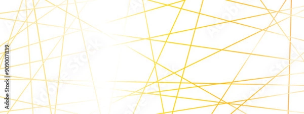 Fototapeta Abstract luxury seamless premium shiny golden random chaotic square and triangle lines on transparent background. Vector, illustration