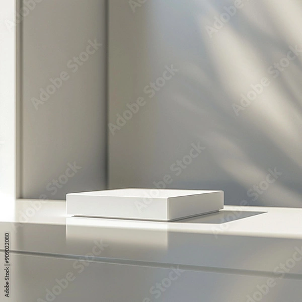 Fototapeta interior of a modern house with close up product display podium