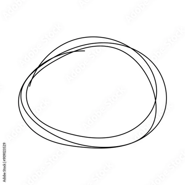 Fototapeta Vector doodles by hand in the shape of a circle. Round scribble element for designs isolated on transparent background.