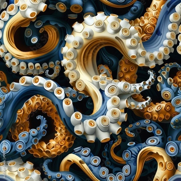 Fototapeta Octopus Tentacles Abstract Pattern