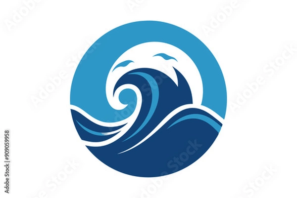 Fototapeta Wave in circle silhouette Q.eps