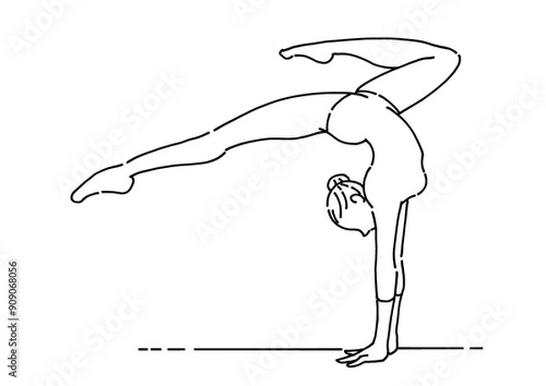 Fototapeta オリンピックで体操の床の演技をする女性