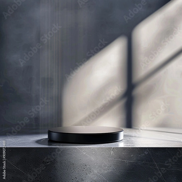 Fototapeta interior of a modern house with close up product display podium