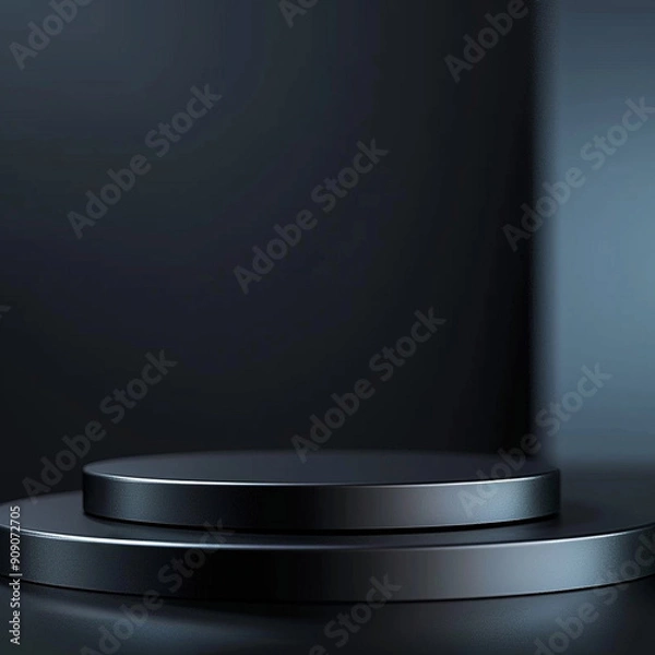 Fototapeta interior of a modern house with close up product display podium