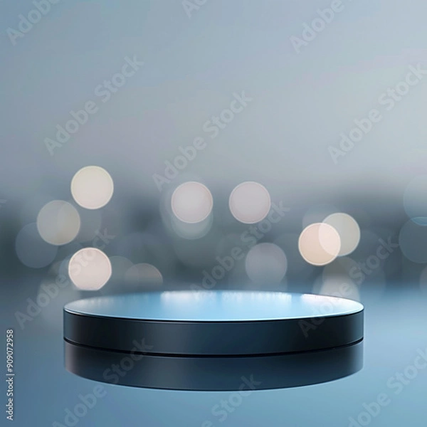 Fototapeta interior of a modern house with close up product display podium