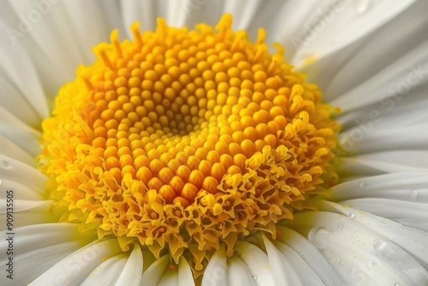 Fototapeta daisy flower, closeup with generative ai