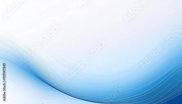 Obraz 滑らかな透明感のある青色のウェーブ
