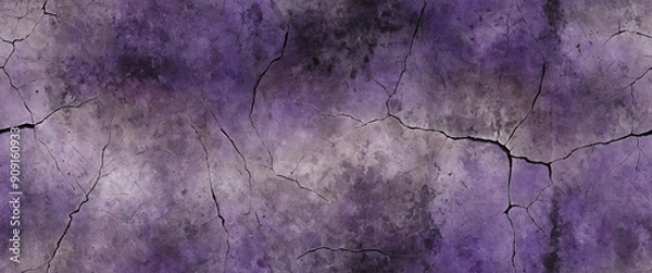 Fototapeta Grungy abstract purple and gray cracked concrete textured background.