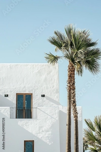 Obraz Andalusian old house with palm trees