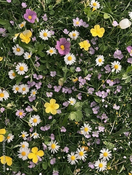 Obraz wildflowers, topdown view