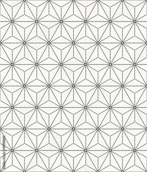 Fototapeta Vector seamless texture. Modern abstract background. Repeating geometric pattern stars inscribed in a hexagon.