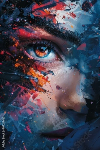 Fototapeta Abstract Portrait with a Mystical Eye