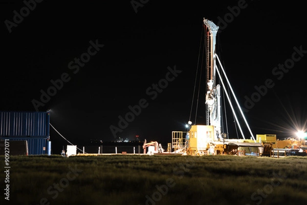 Obraz exploration drilling at night