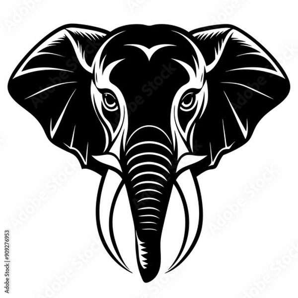 Obraz Elephant head vector illustration 