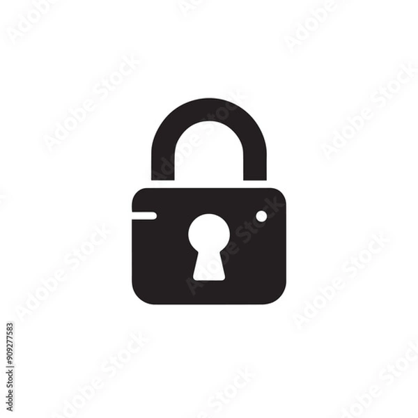 Fototapeta lock icon vector isolated on white background, minimalistic 