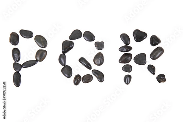 Fototapeta stone alphabet from black stones