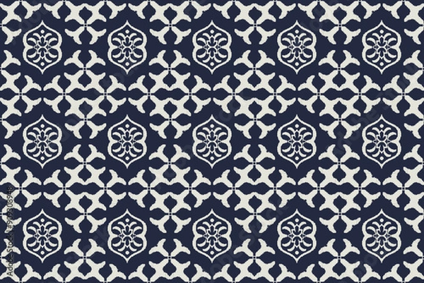 Fototapeta Ethnic Seamless Pattern Ikat geometric Indian style.Tribal ethnic texture. seamless striped pattern in Aztec style.Indian, Gypsy, and African rug. Bohemian.