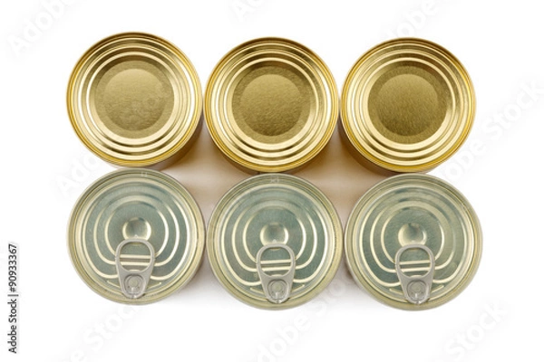 Obraz six cans top view