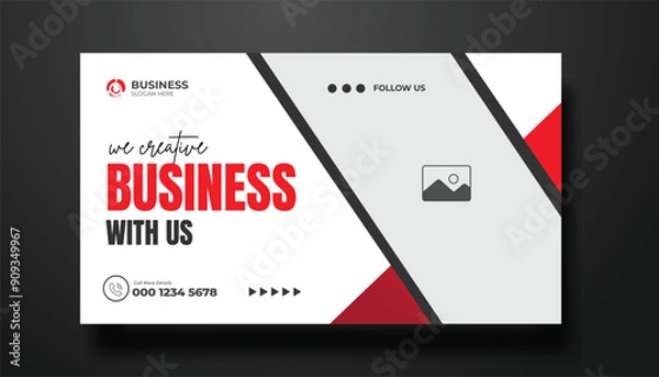 Fototapeta Creative business YouTube video thumbnail or social media web banner and corporate YouTube thumbnail design template	