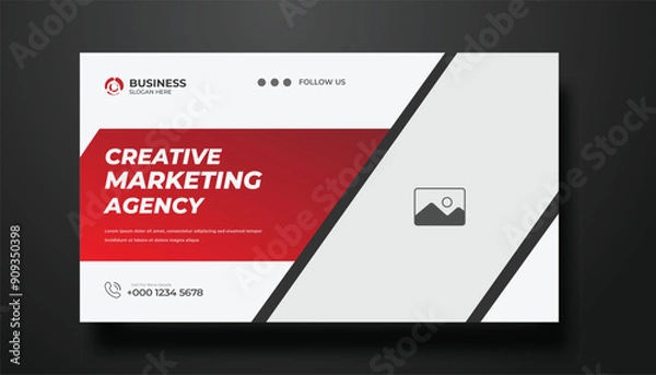Fototapeta Creative business YouTube video thumbnail or social media web banner and corporate YouTube thumbnail design template	