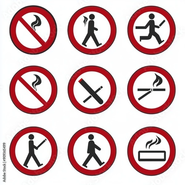 Fototapeta "Traffic Safety: Warning and Prohibition Signs in Vector Format"