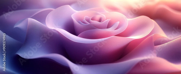 Fototapeta abstract purple background with a gradient, with abstract 3D shapes in the style of a rose