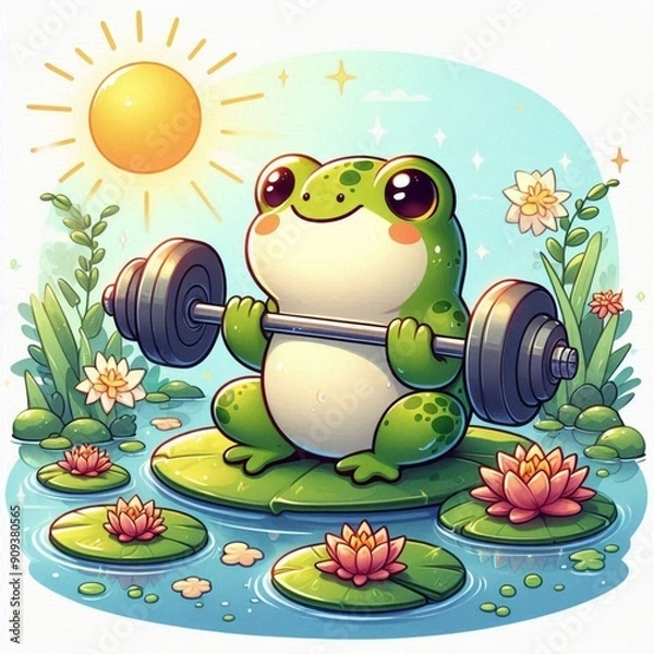 Obraz Sporting frog generative ai 