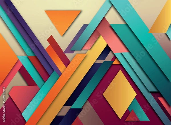 Fototapeta Background with bright graphic shapes