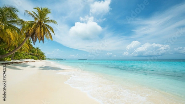 Fototapeta beach with coconut trees