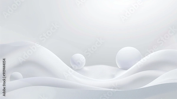 Obraz Minimalist futuristic background with geometric shapes and waves