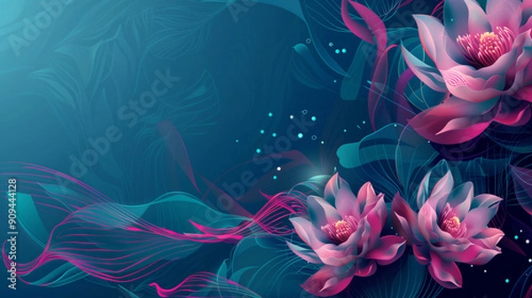 Obraz Abstract background with lotus flowers