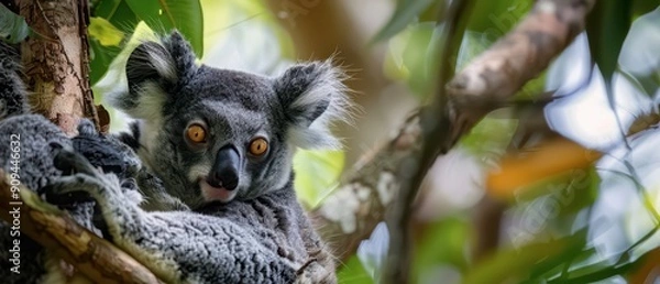 Fototapeta Koala Resting in Eucalyptus Tree During Daytime
