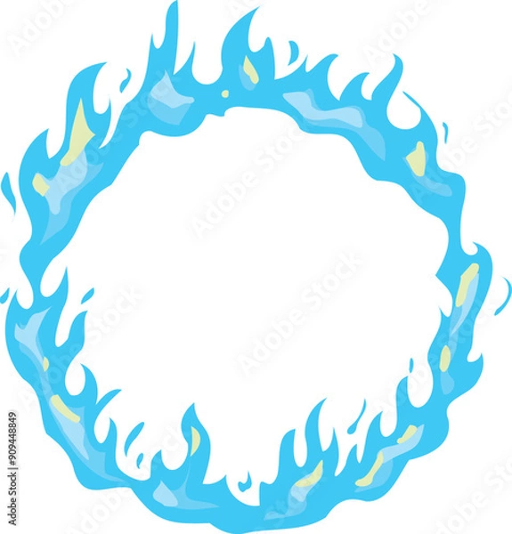 Fototapeta 青い炎のフレーム素材