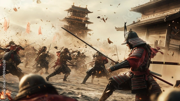 Obraz 日本の戦国時代の合戦のイメージ