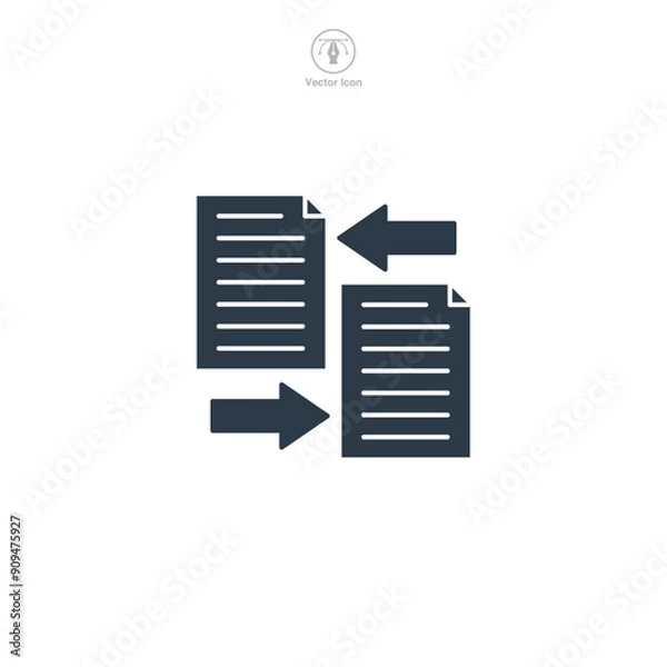 Fototapeta Data comparison icon symbol vector illustration isolated on white background