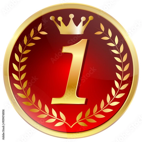 Fototapeta メダル　フレーム　王冠　金　アイコン