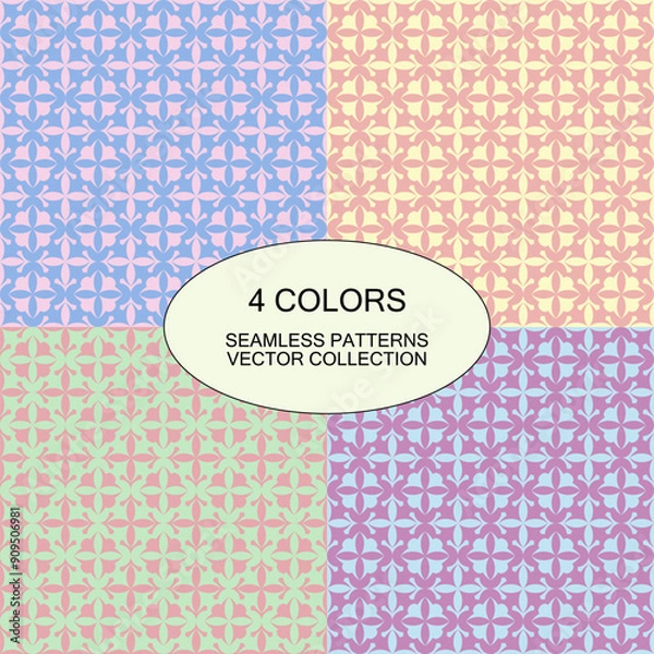 Fototapeta Floral damask seamless pattern