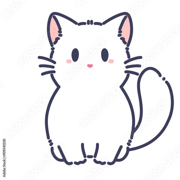 Obraz Cute white cat