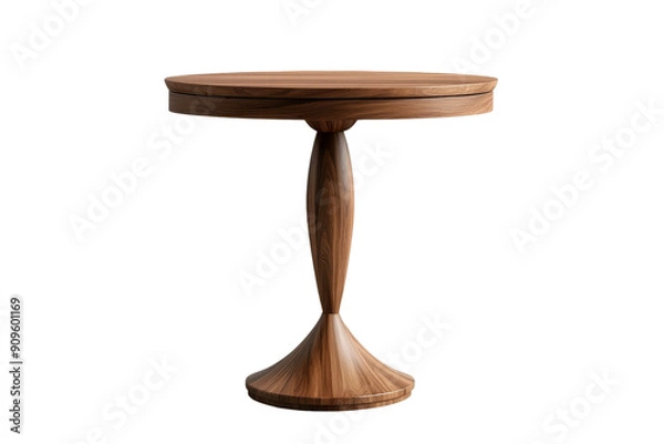 Obraz Wooden Round Side Table with Elegant Design