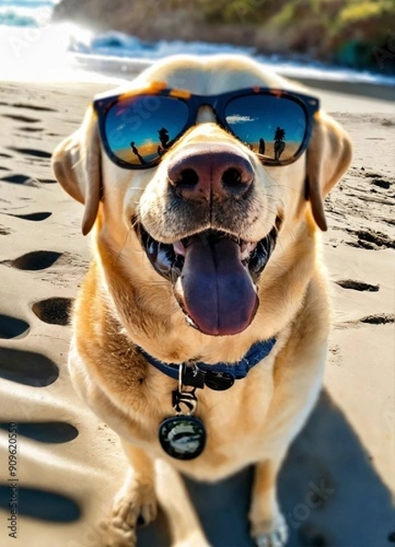 Obraz dog with sunglasses